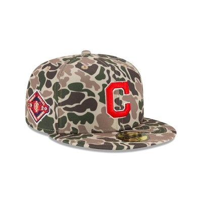 Sapca New Era Cleveland Indians MLB Duck Camo 59FIFTY Fitted - Verzi